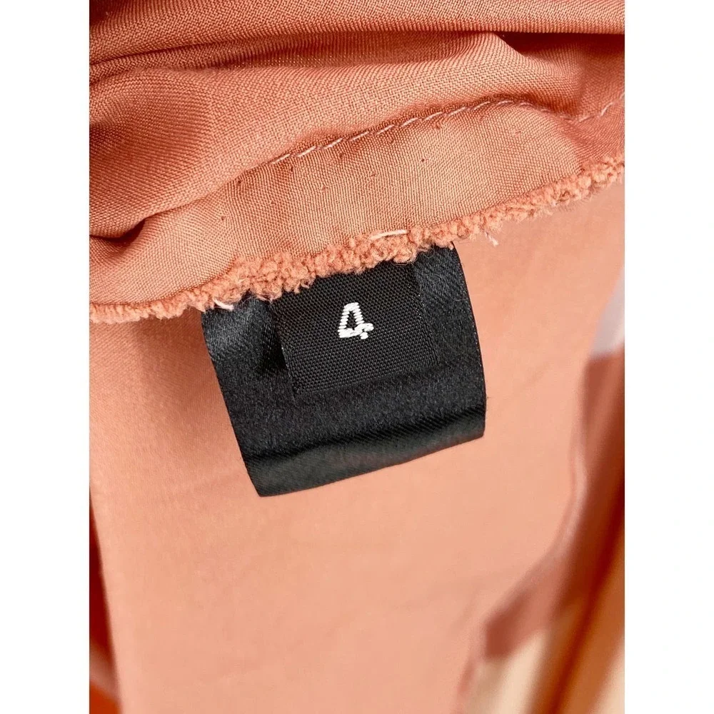 Tome Collective Dress 4 S Pleated Sleeveless Swing Stripe Maxi Pink Red V Neck - Picture 7 of 8